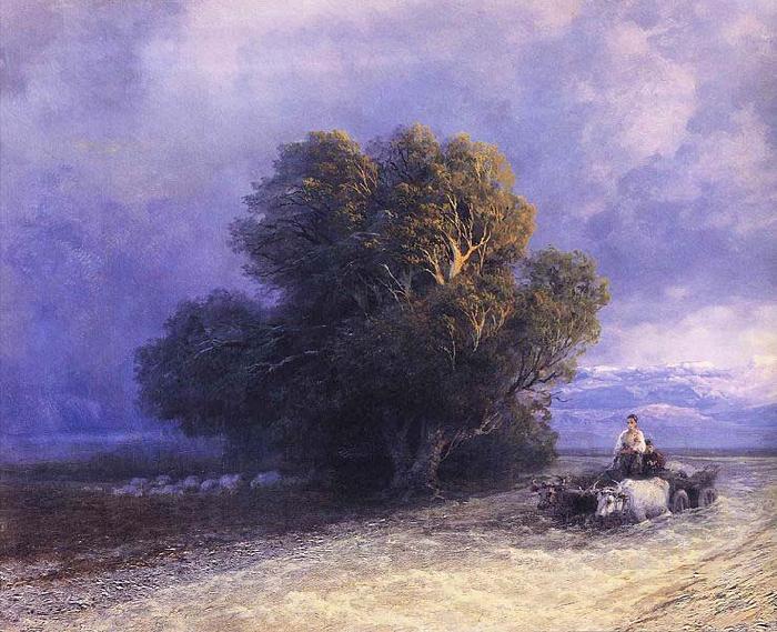 Ivan Aivazovsky Ox Cart Crossing a Flooded Plain Germany oil painting art